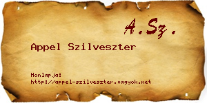 Appel Szilveszter névjegykártya