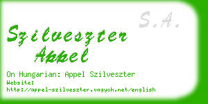 szilveszter appel business card